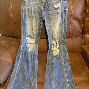 KanCan Ripped Blue Flare Jeans